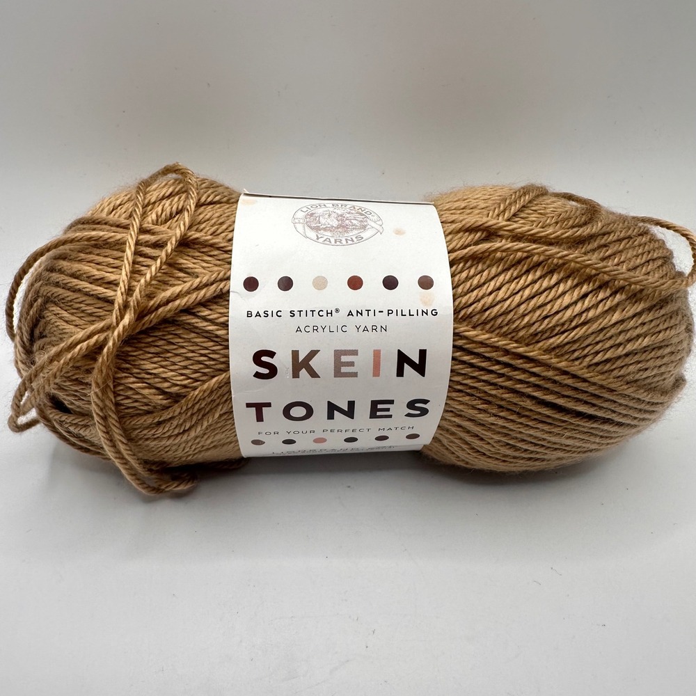 Lion Brand Basic Stitch Skein Tones Hazelnut Anti-Pilling Acrylic Yarn 3.5oz